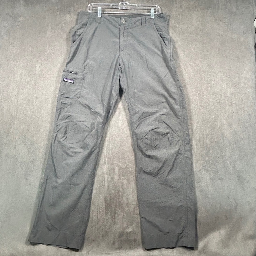 Patagonia Mens Gray Nylon Hiking Cargo Pants Straight Leg Size 31 Outdoor